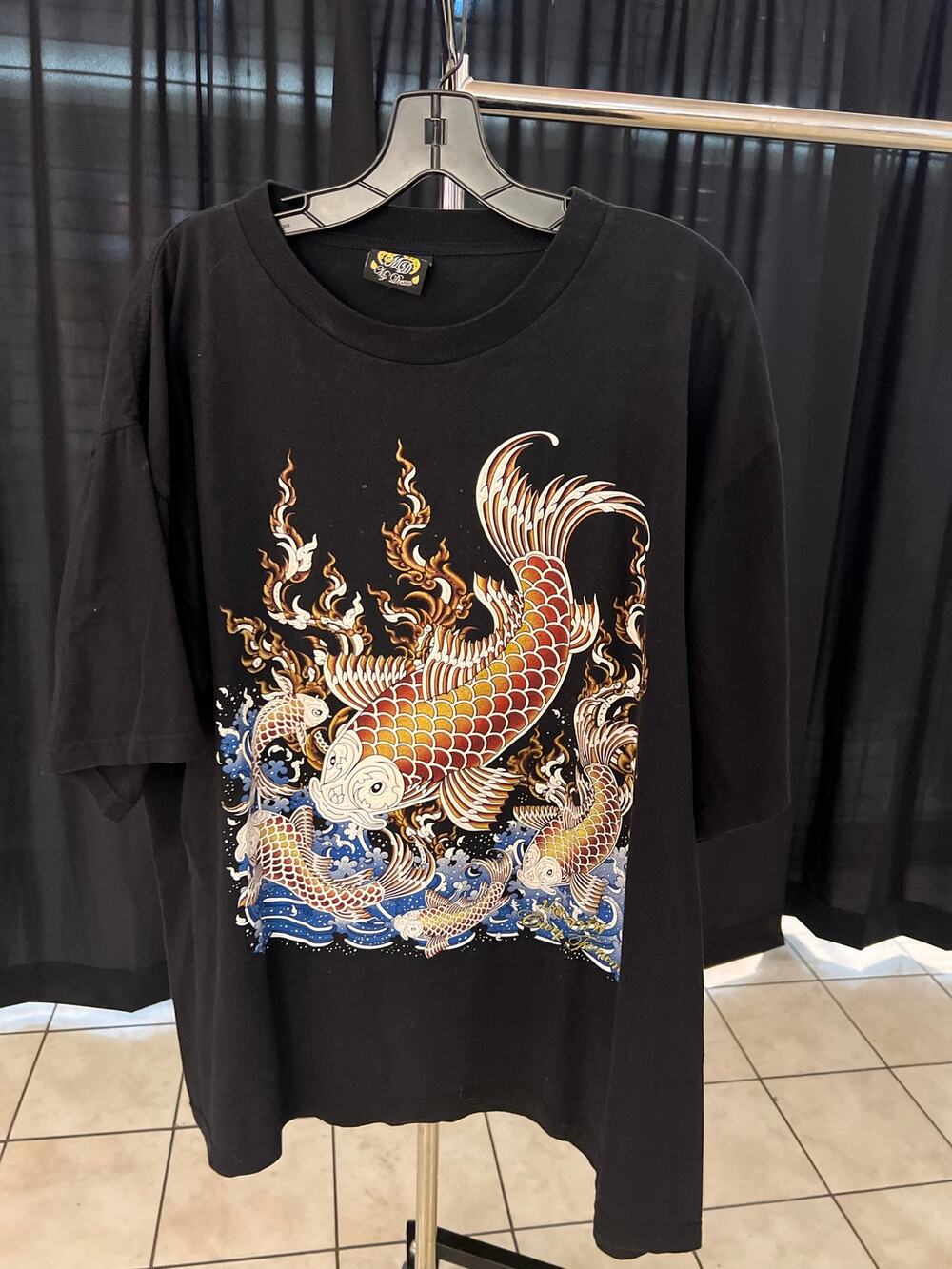 Koi Fish Thailand Black T-Shirt Sz XXL